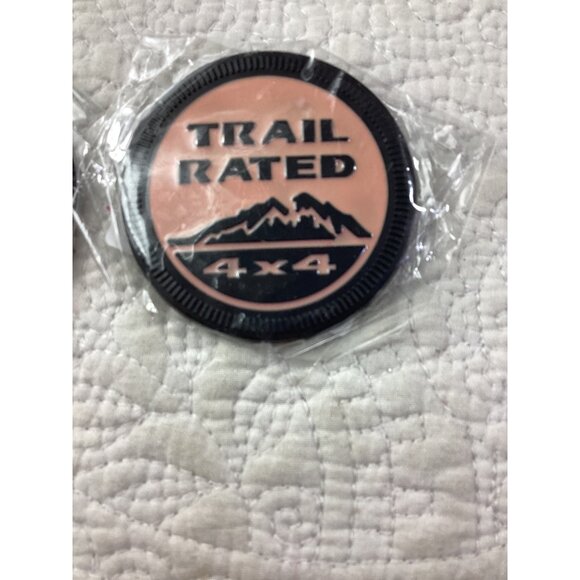 2 Trail Rated 4x4 Emblem Badges*Jeep Latitude Or Trailhawk*Hot Pink*Adhesive*NIP - Picture 4 of 5